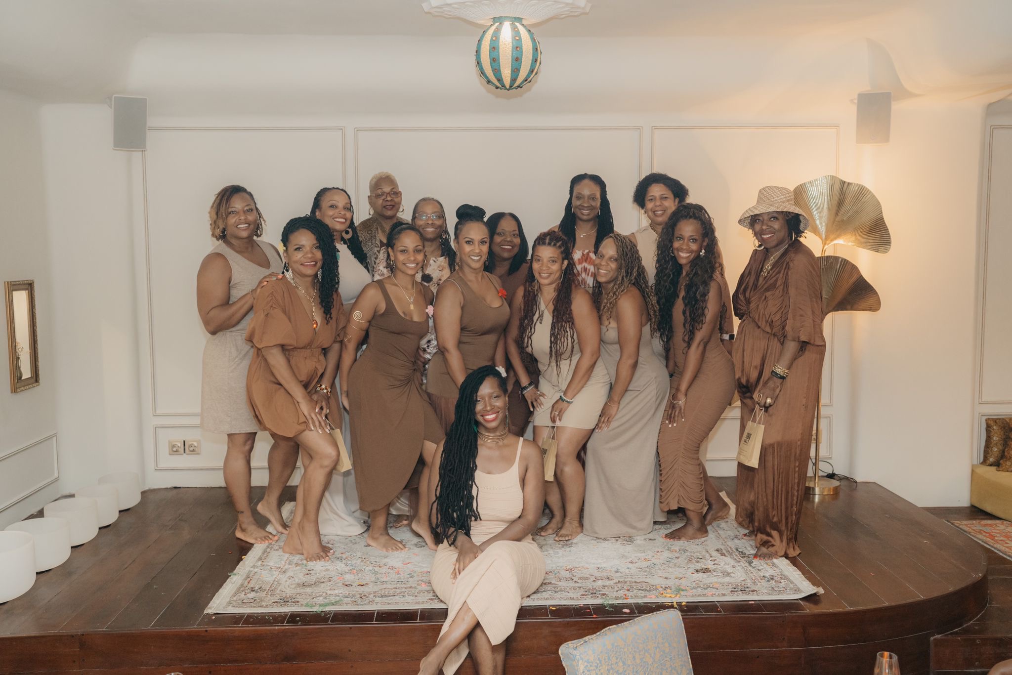 Black women enjoying a wellness retreat